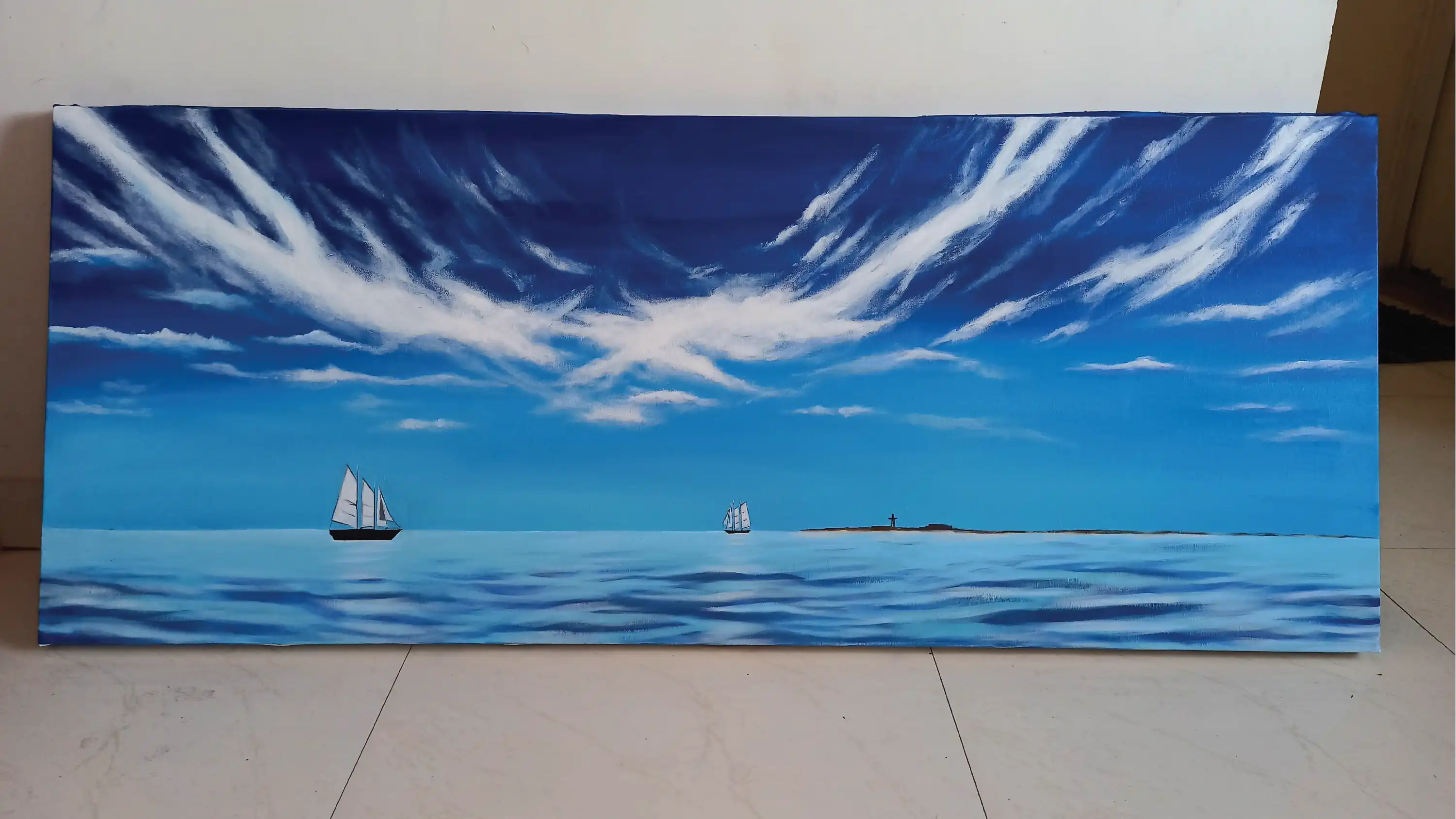 Seascape with Sailboats
